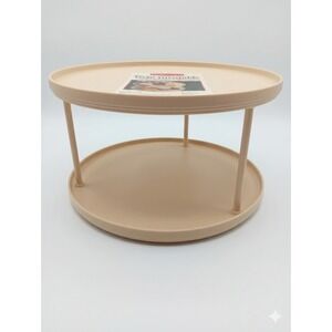 Rubbermaid Vintage 1986 Twin Turntable Lazy Susan Storage Almond Made In USA